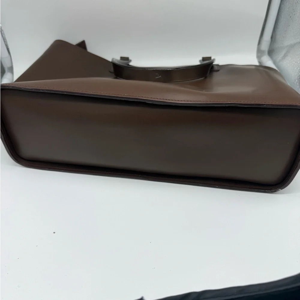 Vintage French Leather Lucite Handle Lamarthe Tote Old Money,